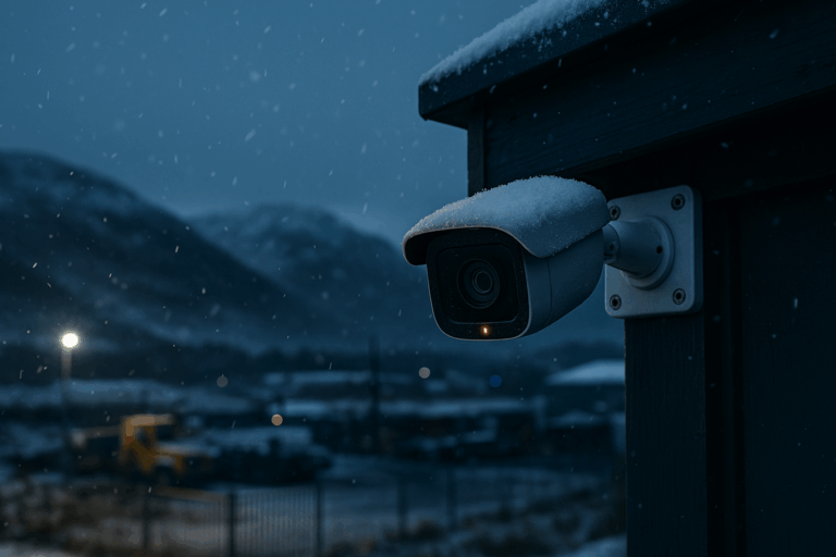 CCTV System watching over a site. Showing the important of it.